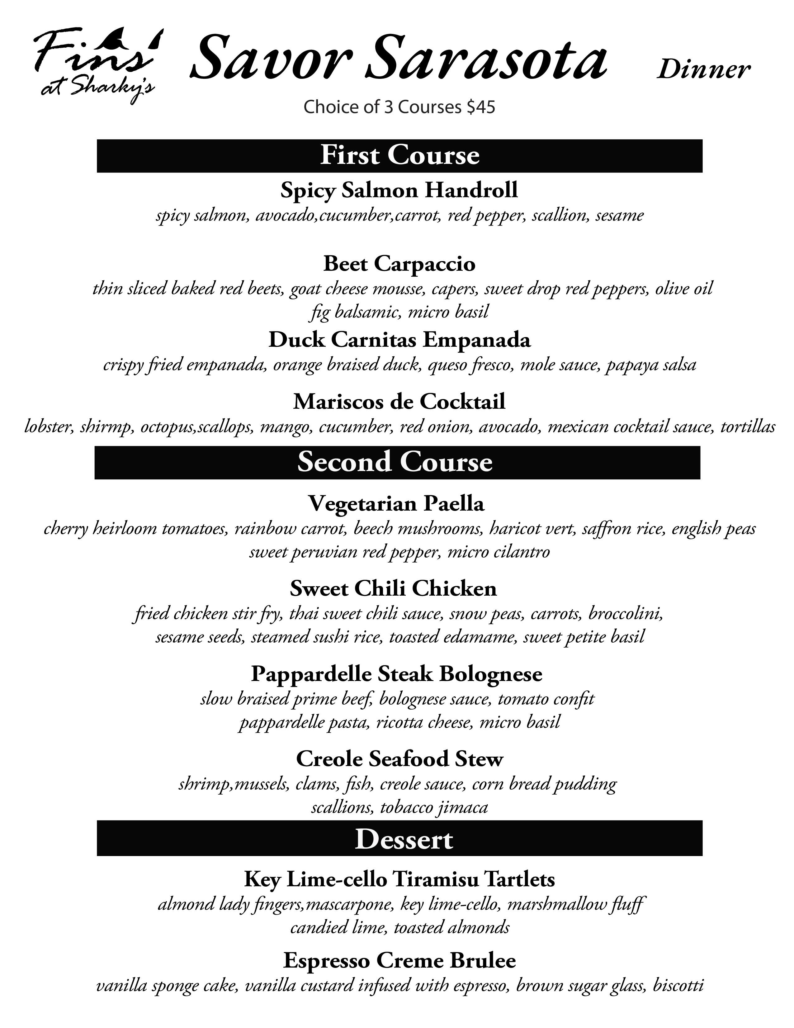 Savor Sarasota 5 26 26 Dinner